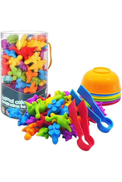 fulina Counting Dinosaur Toys Matching Games with Sorting Cups,Color Sorting and Sensory Training,STEM Mont