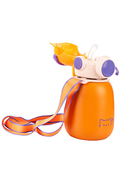 Emofom Gamer Thermos Flask 500 ml Stainless Steel Water Bottle with Straw (Ages 5 and Above) Children's Water Bottle 10 X 18 cm