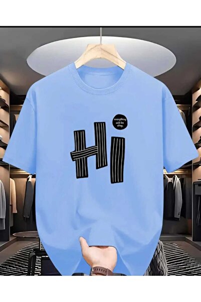 ORVIO Group Men's Printed Cotton T-Shirt - Simple and Stylish Pattern {Hi}