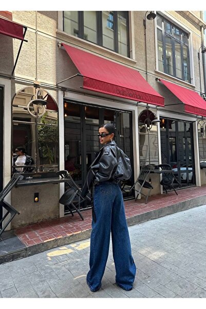 ParlaMira Dámske džínsy s širokými nohavicami a vysokým pásom