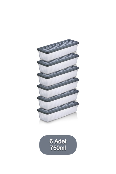 VİGENTİNO 6'Lı Set Buzdolabı Organizer Mikrodalga ve Difrize Uygun Saklama Kabı 6 X 750 ml