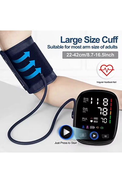 Choice جهاز قياس ضغط الدم الرقمي BP103-Black من الذراع العلوي، جهاز قياس ضغط الدم الأوتوماتيكي، مقياس توتر العين LED