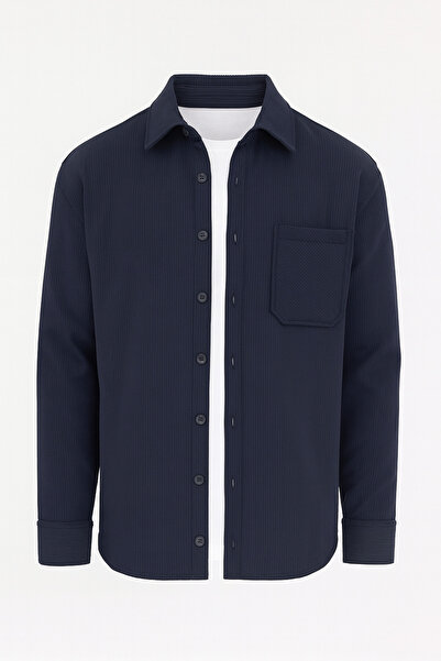 CLIPMAN Чоловічий Regular Fit з еластаном, з флісовою підкладкою, куртка з тканини Ottoman, сорочка