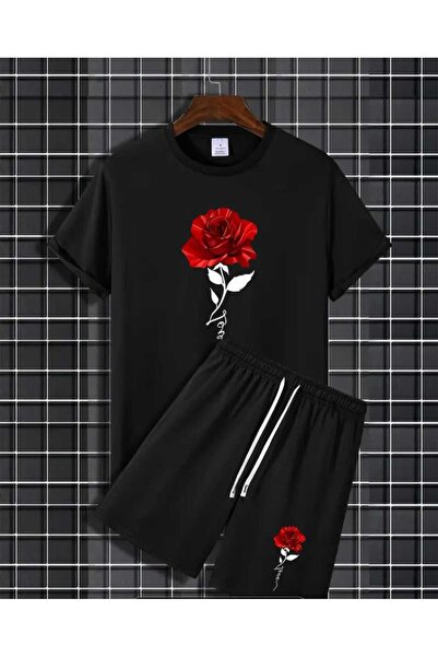 ORVIO Group طقم رجالي تي شيرت وشورت - وردي