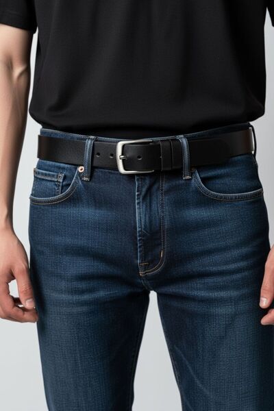 Gesa Centura sport neagră pentru bărbați 100% piele naturală 4,5 cm