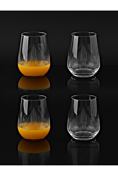 Paşabahçe Hisar Dekor 6-Piece Large Water and Soft Drink Glasses 425 Cc - Stylish Glass Presentation Set