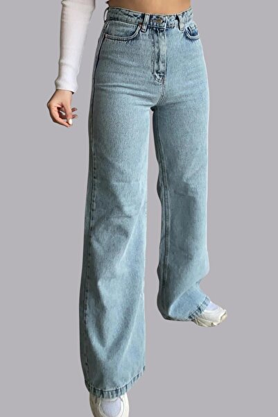 byhaziran butik Light Blue Wide Leg Jeans