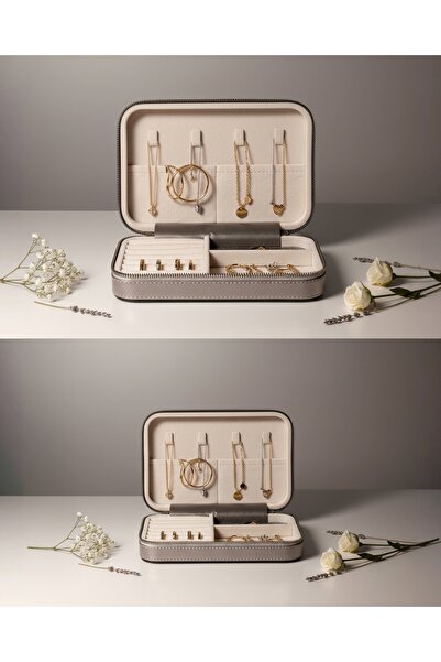JUNIQ EDITION Anthracite Leather Jewelry Box – “Organized Chaos – but Shiny!”...
