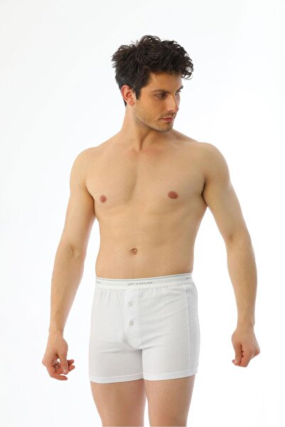 Çift Kaplan 880 Erkek Elestanlı Beyaz Boxer 2'li