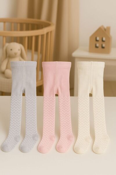 Pico Baby 3-Piece Baby Girl & Kids Cotton Pantyhose Colorful Patterned