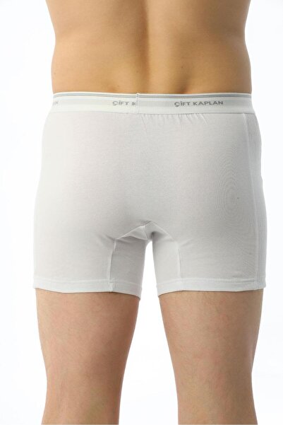 Çift Kaplan 880 Erkek Elestanlı Beyaz Boxer 2'li