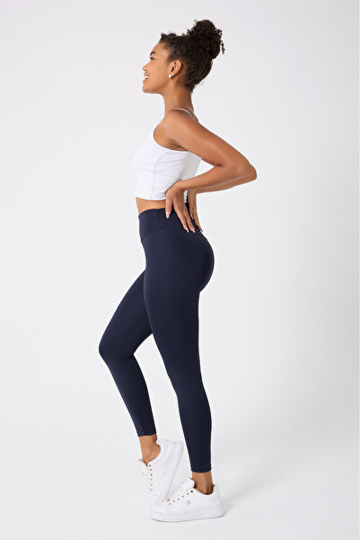 Myluvi Women's High Waist Effective Sports and Daily Leggings Navy Blue