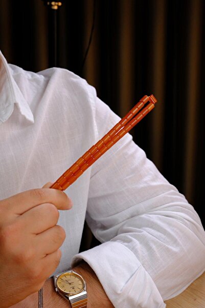 dergah tesbih Osmanlı Modeli Sıkma Kehribar Gümüş Tasarım