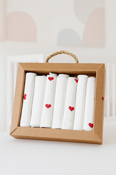 eradkids Special Series 100% Organic Cotton Boxed Heart Patterned 7 Pack Mouth Wipes