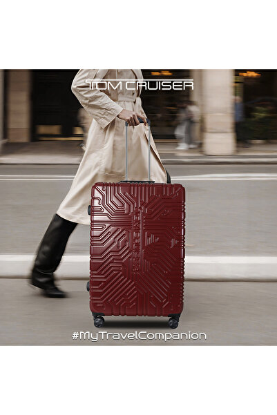 Tom Cruiser Hard Matrix Luggage Set - 20, 24, 28 Inch, Red, Scratch Resistant, Expandable, TSA Lock,