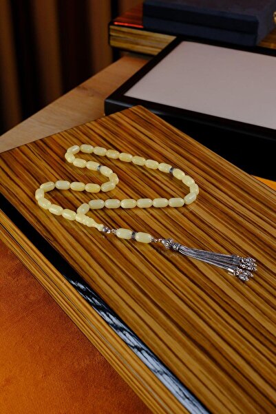 dergah tesbih Capsule Model Russian Drop Amber Silver Design Prayer Beads (Amber), (مسبحة قطرة كهريبار)