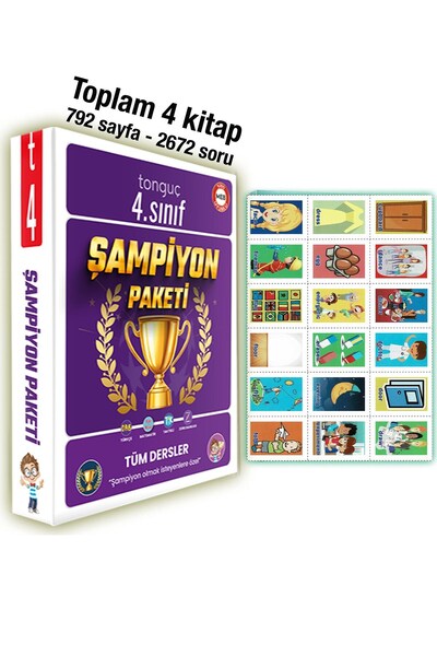 Tonguç Yayınları 4. Sınıf Şampiyon Paketi İngilizce Kartlar