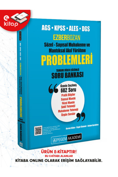 Pegem Akademi Yayıncılık KPSS ALES DGS Ezberbozan Sözel-Sayısal Muhakeme ve Mantıksal Akıl Yürütme Problemleri Soru Bankası H