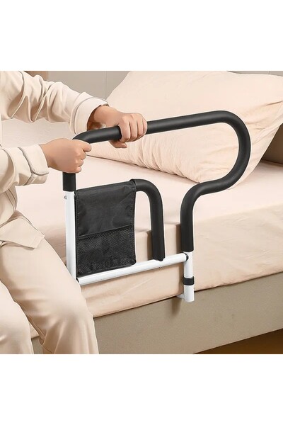 SENEX Bara de sprijin pentru pat, pliabila, cu maner ergonomic si buzunar textil, pentru varstnici, gravid