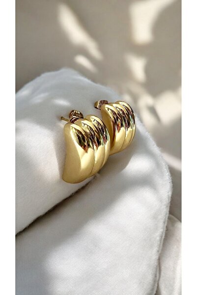 Solène Bijou Culpa Altın Kaplama Tasarım Çelik Küpe