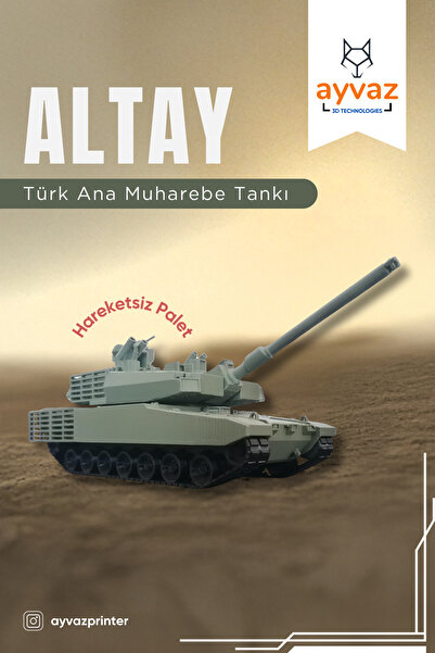 Altay 3 Renk Seçeneği, 4,9x10x4,4 Cm Boyutlu, 3d Yazıcı Üretimi Tank Maketi