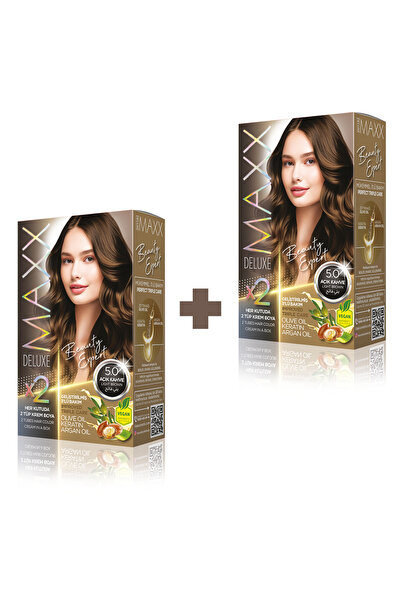 MAXX DELUXE 2'li Beauty Expert Set Saç Boyası 5.0 Açık Kahve