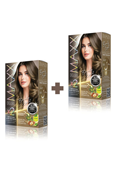 MAXX DELUXE 2'li Beauty Expert Set Saç Boyası 6.1 Küllü Koyu Kumral