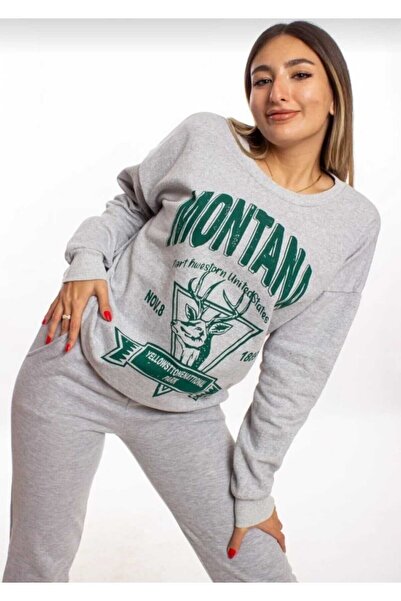 blackbonds Kadın Montana Baskılı Sweatshirt