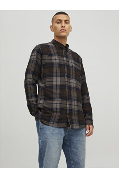 Jack & Jones Jack&Jones 12259895 JJEWILLY CHECH SHIRT Мъжка риза Кафе Черно