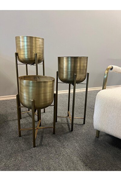 Valda 75-60-45 CM GOLD ESKİTME SAKSILIK ÇAP 20 CM