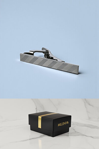 Milleniva Slim Striped Tie Clip