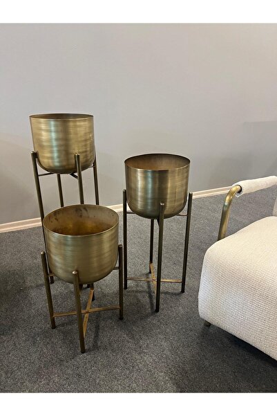 Valda 75-60-45 CM GOLD ESKİTME SAKSILIK ÇAP 25 CM