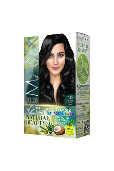 MAXX DELUXE Natural Beauty Amonyaksız Set Saç Boyası 1.0 Siyah