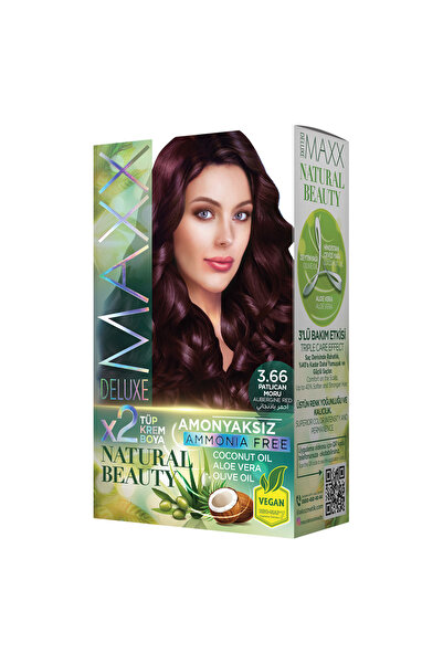 MAXX DELUXE Natural Beauty Amonyaksız Set Saç Boyası 3.66 Patlıcan Moru