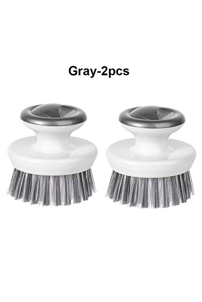 Choice رمادي - قطعتان من فرشاة الأطباق بمقبض متعدد الأغراض لتنظيف فرش تنظيف ا...