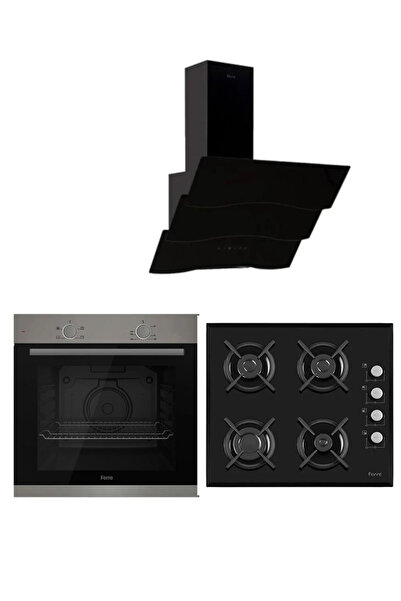 Ferre Siyah Cam Ankastre Set - XE61MDV / 1140 / D023