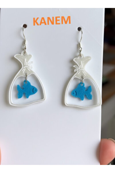 Kanem3D Japon Balığı Küpeler