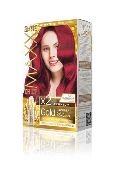 MAXX DELUXE Golden Beauty Set Saç Boyası 5.65 Çilek Kırmızısı