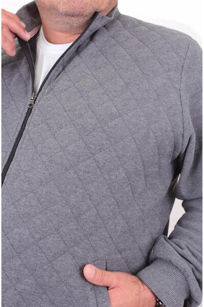 MocGrande Ζακέτα με φερμουάρ μεγάλου μεγέθους Diamond 23281 ANTHRACITE MELANGE