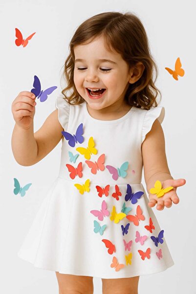 SOFYELLA Kız Çocuk 3d kelebekli Abiye Elbise 🌸
