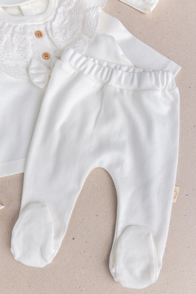 Babymod Laced Bow Cotton 5-Piece Baby Girl Hospital Release Baby Set