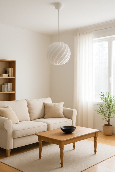 Muvesta Modern Sanatsal Formlu Beyaz Tavan Avizesi – Yumuşak Işık Yayılımı il...