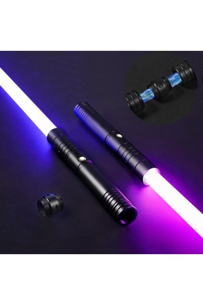 REZZOSS سيف ضوئي 2 في 1 بمقبض معدني، 15 لونًا RGB