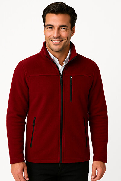 VEGA PORT Μπουφάν Unisex Claret Red Bato γιακά με φερμουάρ και 3 τσέπες εξωτερικού χώρου