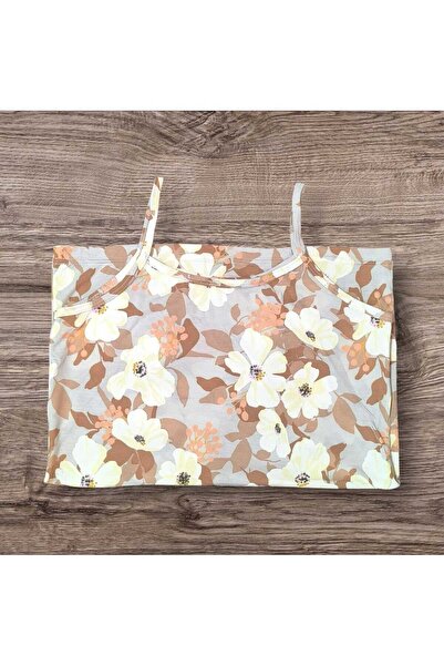 ESTA STORE Viscose Combed Cotton Tank Top with Different Patterned Straps