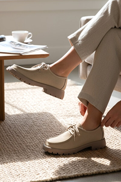 TUNAELLİ حذاء أكسفورد نوبوك بيج - مقاس 36-41، جلد طبيعي أصلي، برباط