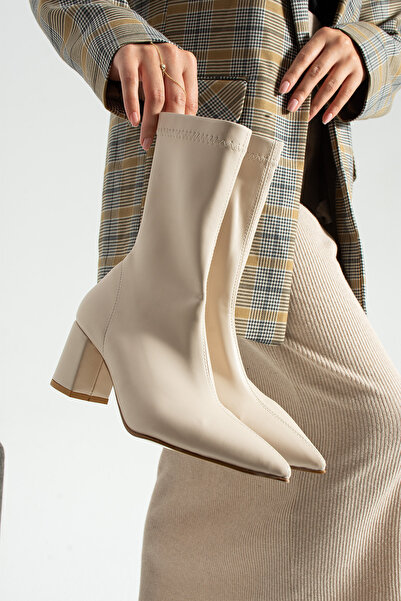 Bufu Silvia Kadın Streç Sivri Burun Topuklu Bot