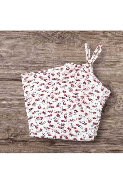 ESTA STORE Red Floral Print Halter Tank Top