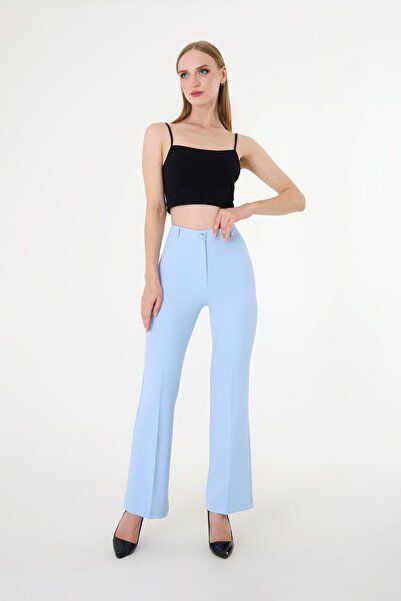 Hazel Pantaloni evazați pentru femei, albastru bebeluș