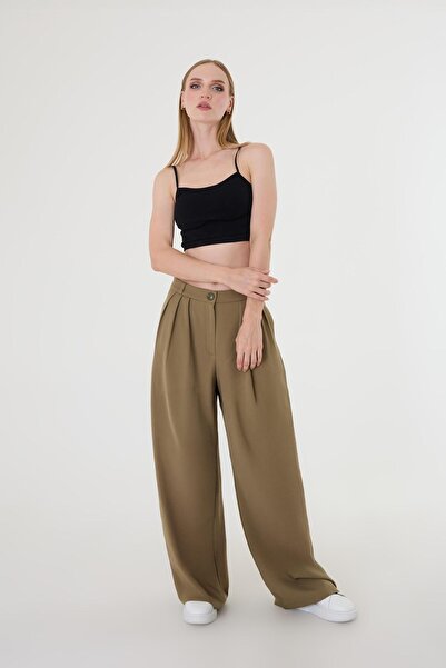 Hazel Жіночі хакі штани з підкладкою та деталями